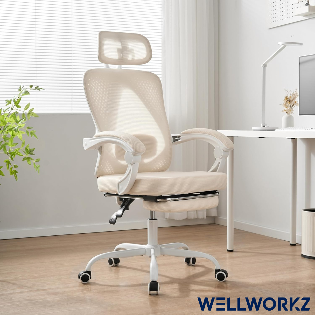 Ergonomic Office Chair | Adjustable Lumbar Support, Footrest & Stylish Design