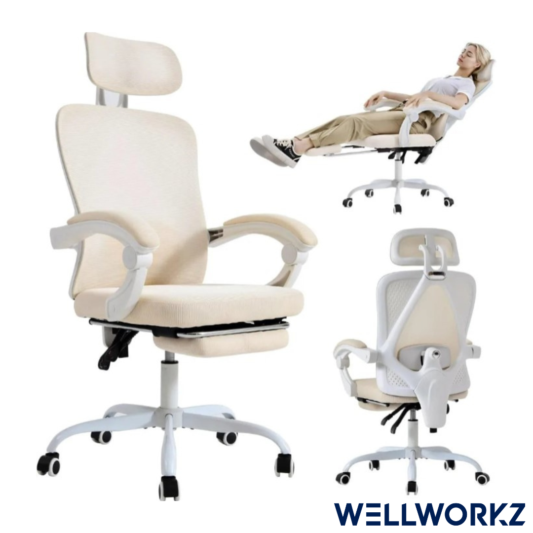 Ergonomic Office Chair | Adjustable Lumbar Support, Footrest & Stylish Design