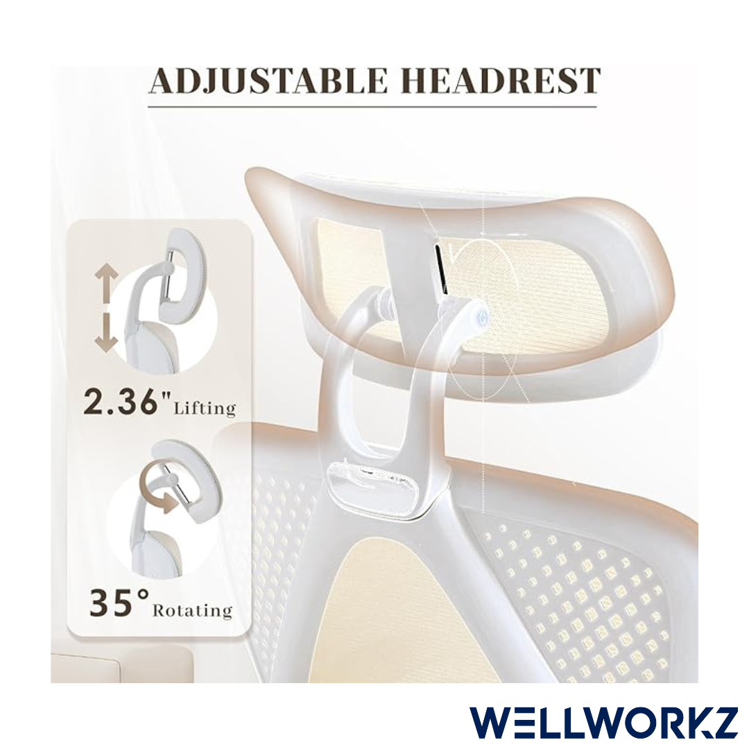 Ergonomic Office Chair | Adjustable Lumbar Support, Footrest & Stylish Design